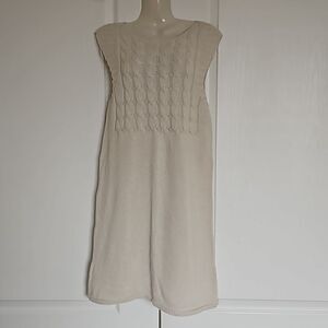 Zara Sweater Mini Sleeveless Dress Small Off White